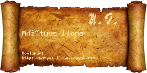 Mátyus Ilona névjegykártya