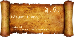 Mátyus Ilona névjegykártya